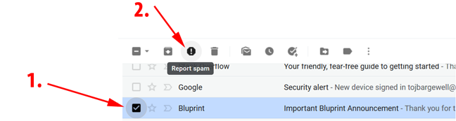 unmarking an email as spam
